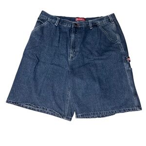 McCormick Farmall Men’s Denim Carpenter Work Shorts Size 36 Blue